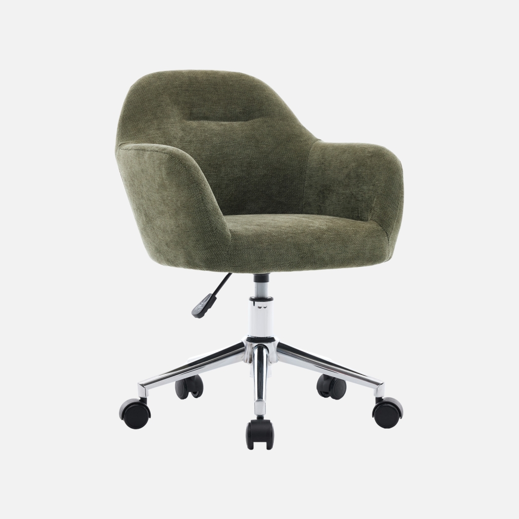 sweeek - Silla de oficina infantil con ruedas ajustable de tela chenilla , Stan Kid , 52x48x74