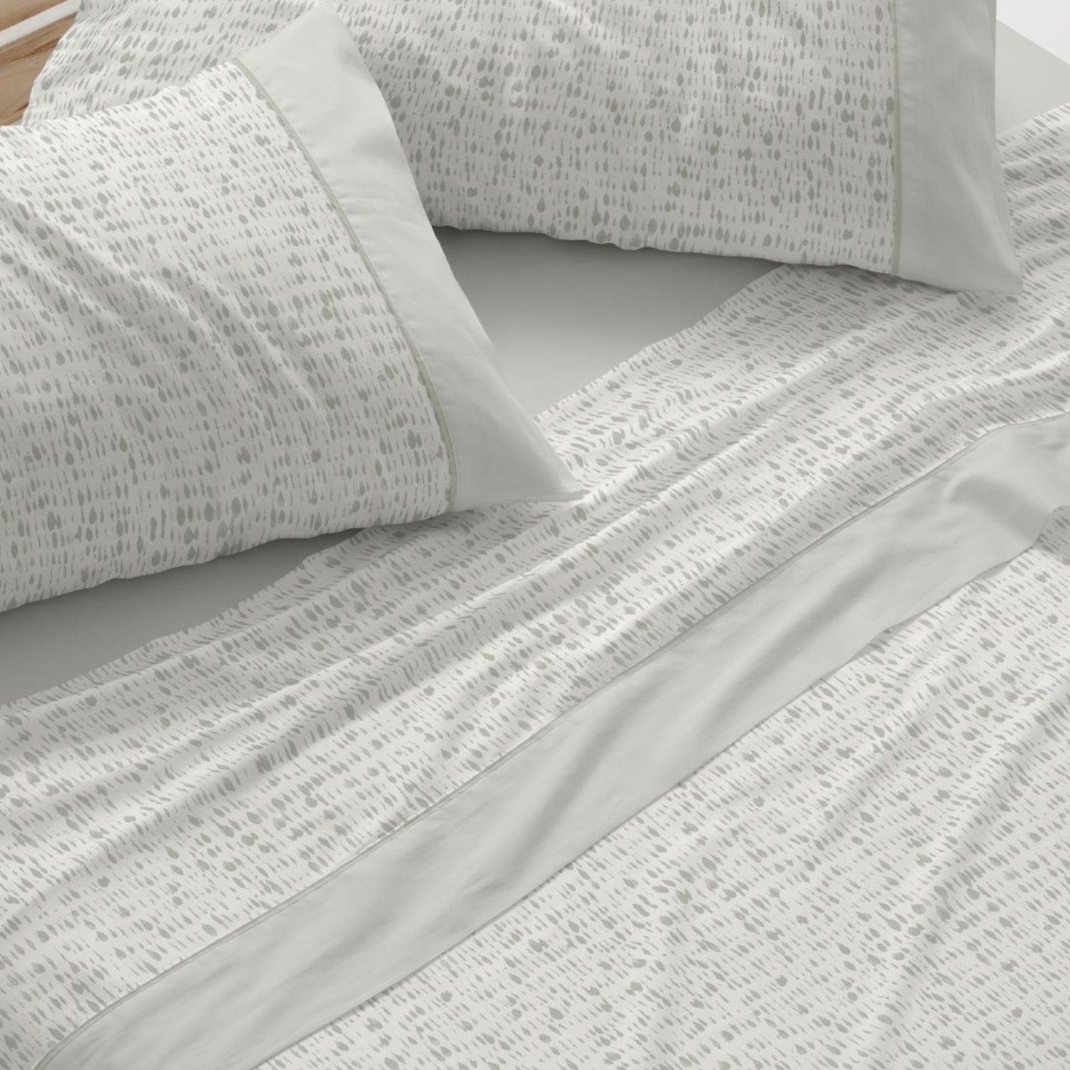 Juego Sábanas BURRITO BLANCO 50% Algodón Diseño Geométrico Ocre - Tacto Suave, Fácil Planchado, Alta Durabilidad - Cama 90-200cm