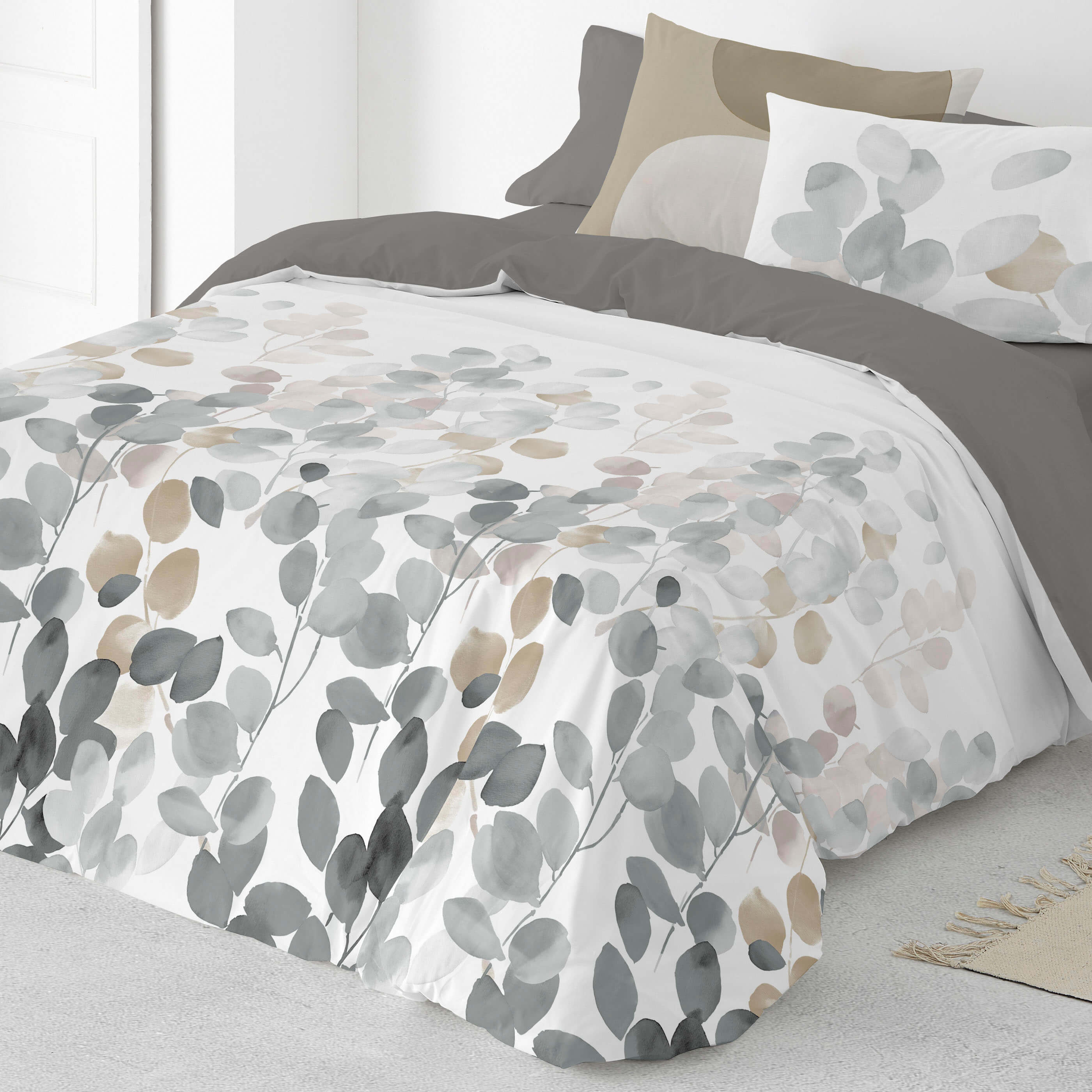 NATURALS  - Funda Nórdica Estampada 100% Algodón Extrasuave - Juego de 2/3 Piezas Funda de Edredón y 1 o 2 Fundas de Almohada - Cama 90/135/150/180 cm - Fabricada en España