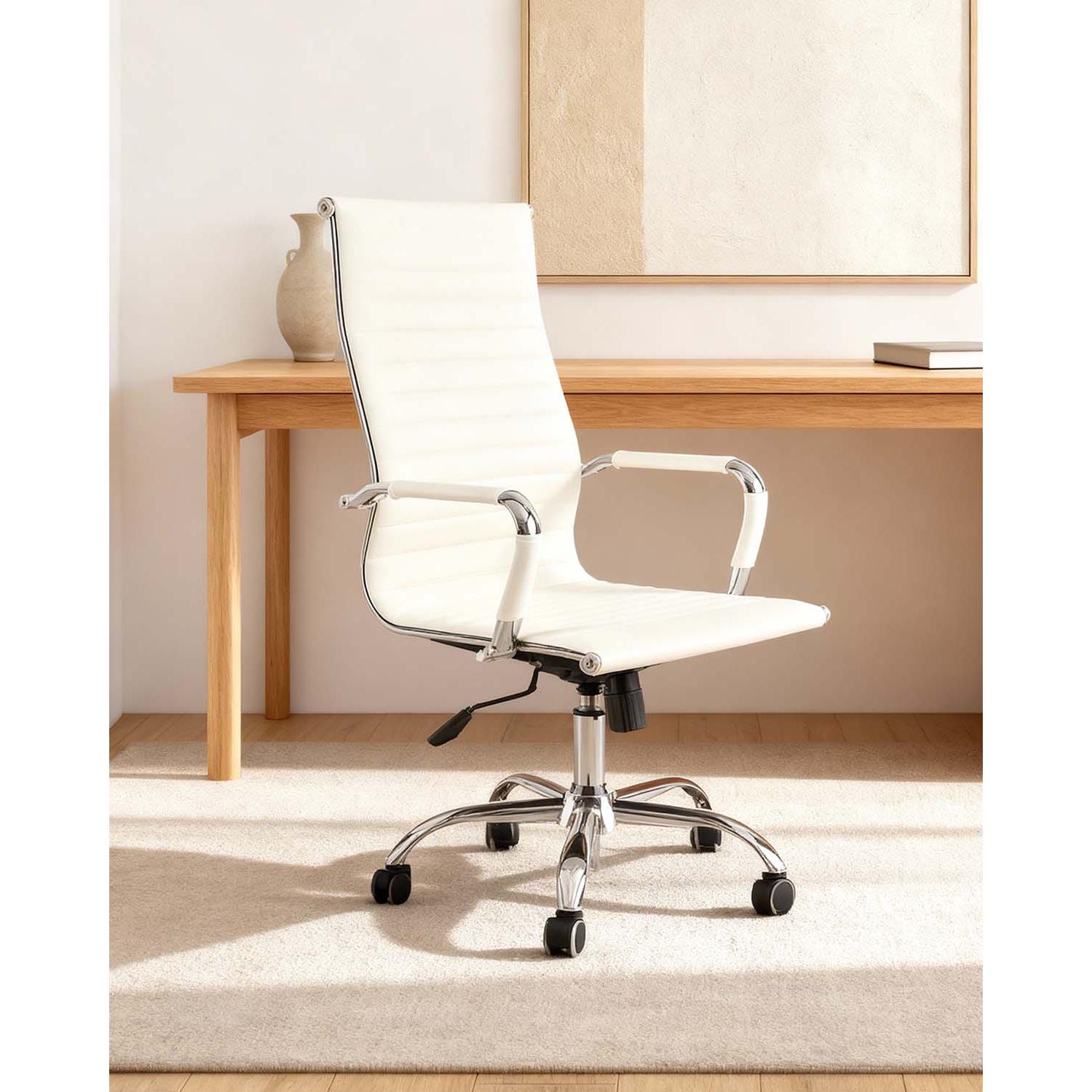 Silla de escritorio shelley blanco para hogar moderno mueble de almacenaje  - Homekit
