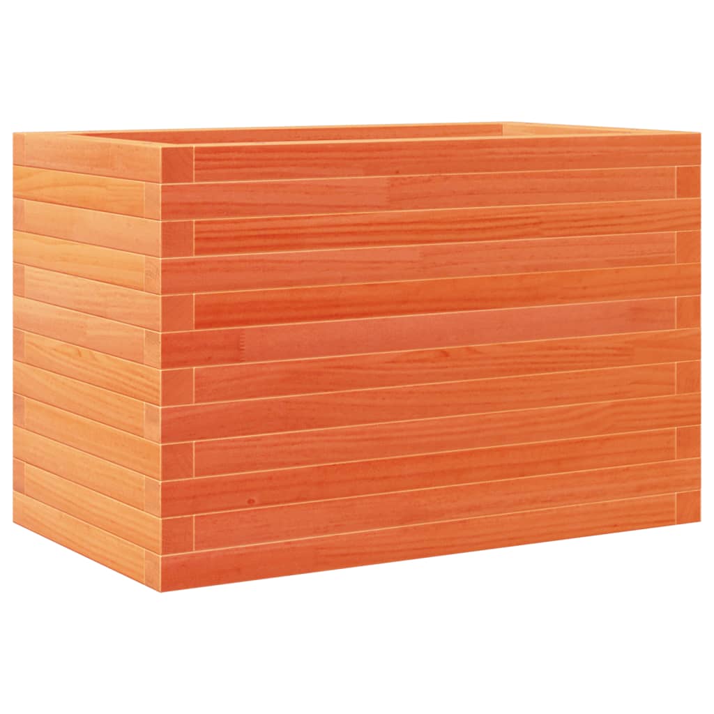 vidaXL Jardinera madera maciza de abeto 70x40x46 cm Color Pino natural,  Blanco,  Marrón cera y mas