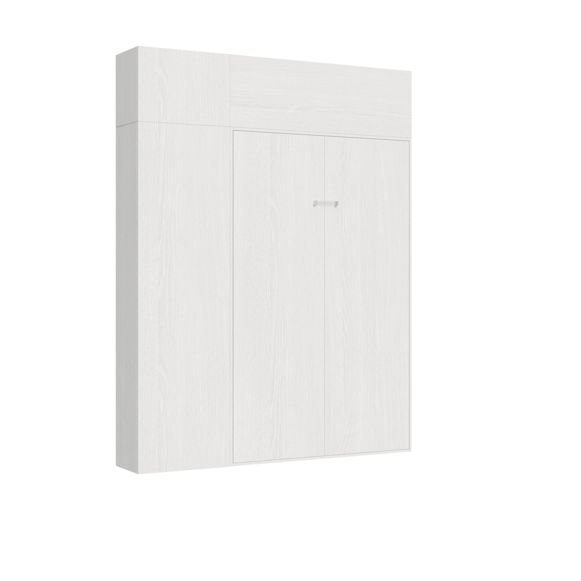 Cama 140 Kentaro Fresno Blanco con columna - mueble alto vasistas - mueble alto sobre columna - Itamoby