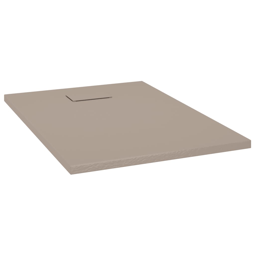 vidaXL Plato Ducha Resina Pizarra Extraplano Antideslizante 100x70 cm Color Gris,  Marrón,  Blanco y mas