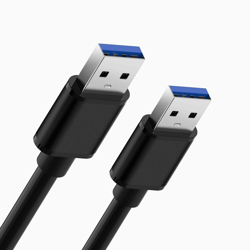 CABLEPELADO Cable USB 3.0 Super Speed | Cable USB Datos Tipo A Macho Macho | Alta Velocidad 5Gbps para Ordenador, TV Box, HDD Externo, Base de Ventilación, Hub USB, Raspberry Pi | Negro | 1 Metro
