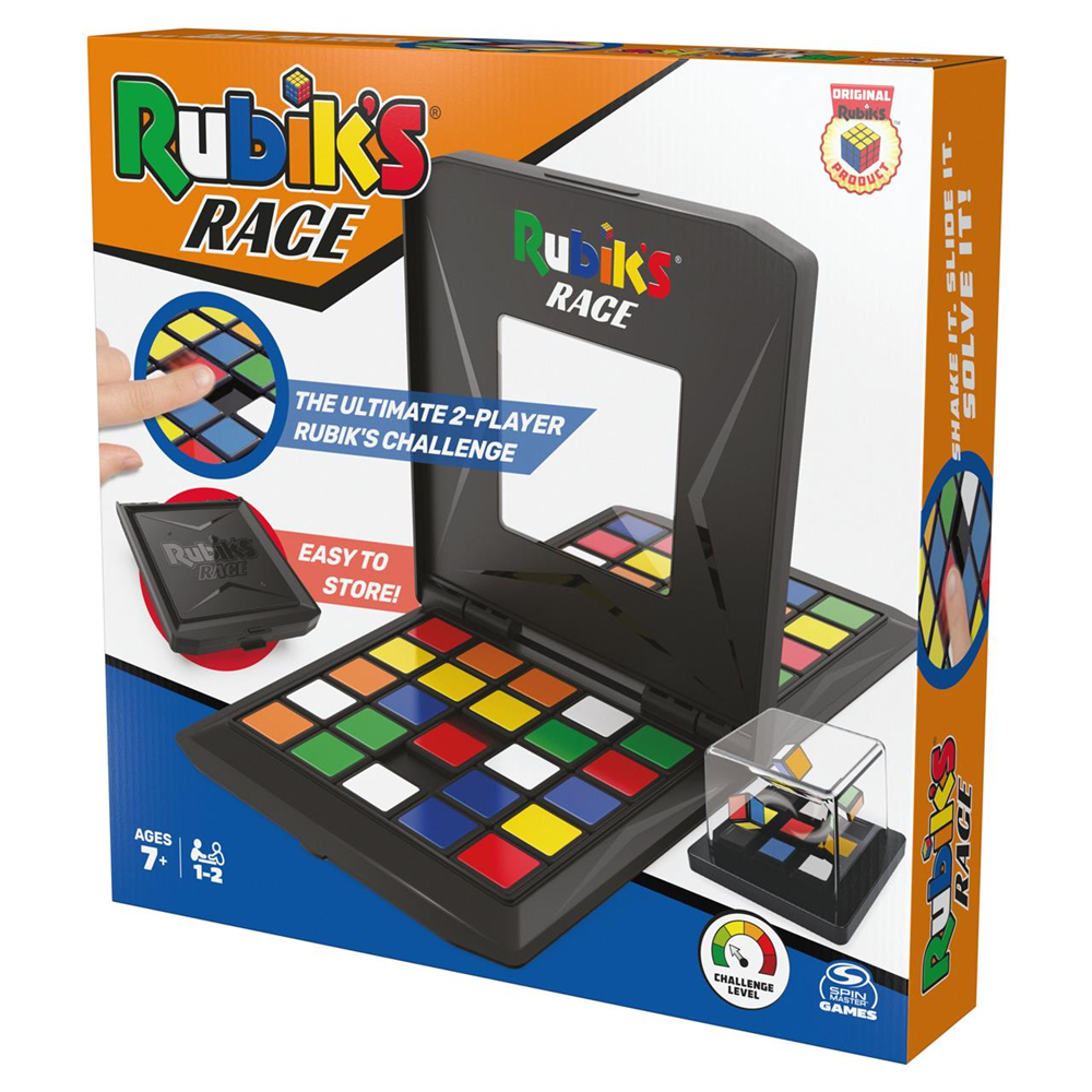 Juego de mesa Rubiks race refresh. Agita el mezclador y enfrentate a tu oponente. 26,99x26,99x5,08cm (Spin Master 6066927)