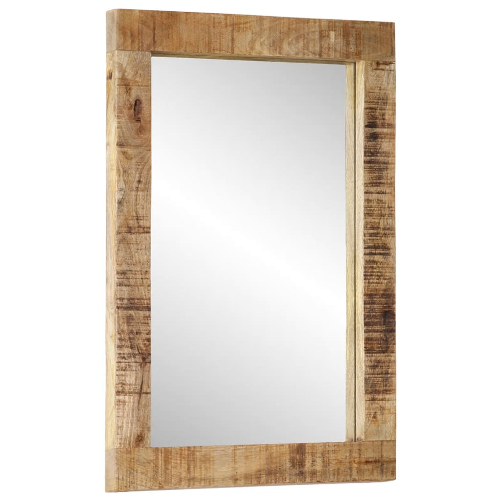 vidaXL Espejo Decoración Colgante de Pared Vidrio y Madera de Acacia 70x50 cm Color Marrón claro,  Marrón miel,  Marrón y mas