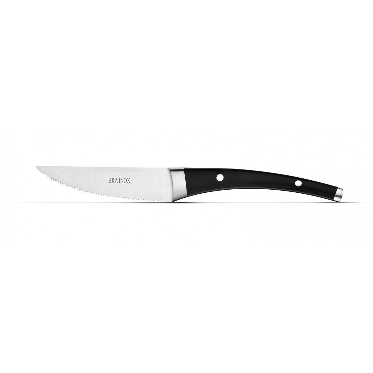 Bra - Cuchillo Chuletero con Mango con Sierra ABS Dolphin, Cortar Carne, Utensilio Cocina, Hoja de Acero Inoxidable
