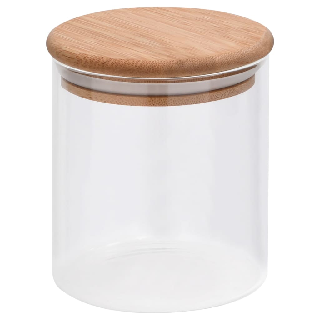 vidaXL Tarros de almacenaje con tapa de bambú 10 unidades 600 ml