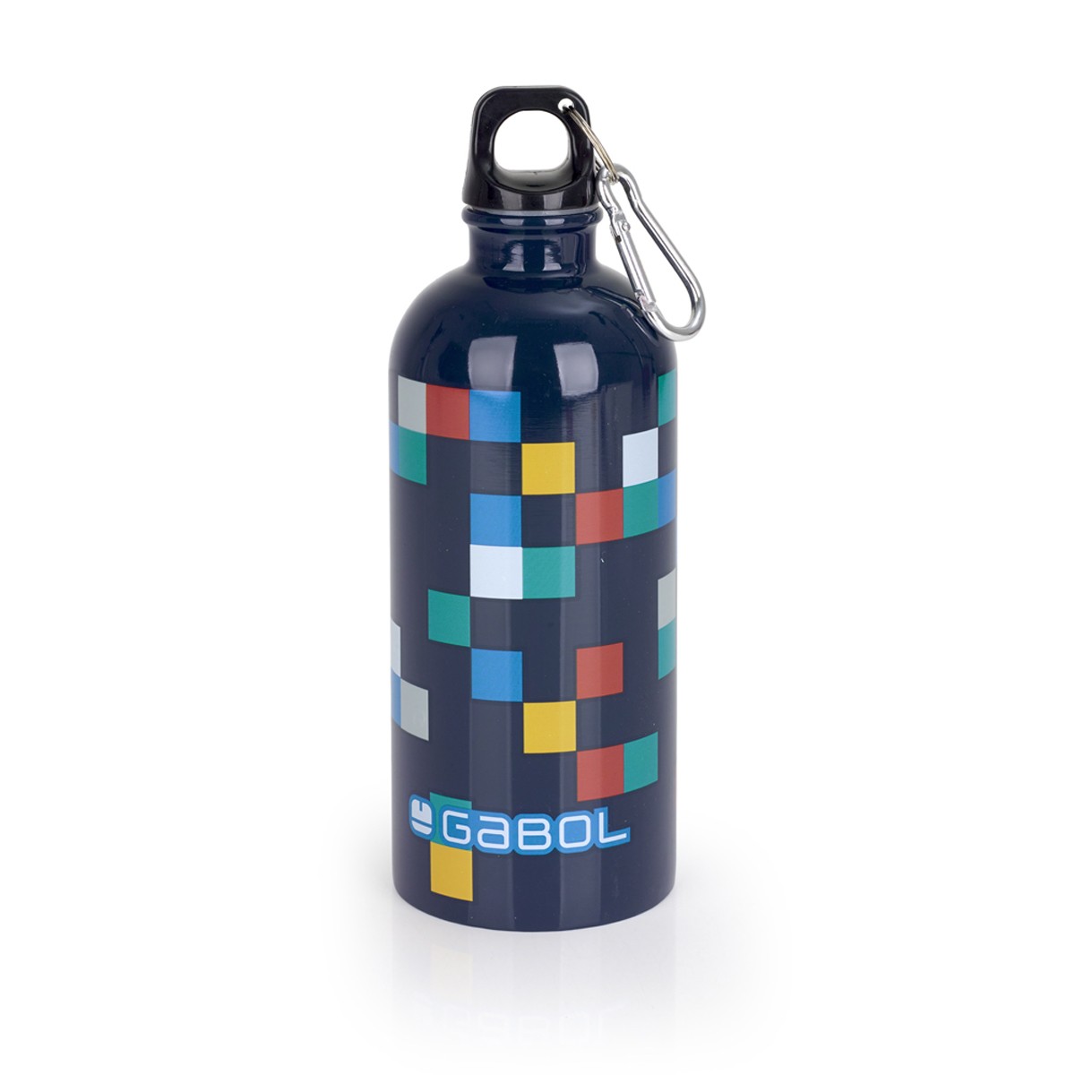 Botella de Agua de Acero Inoxidable Gabol CUBIK 600 ml, Libre de BPA y PVC con Cierre de Rosca y Mosquetón, Ideal para Deportes y Aire Libre