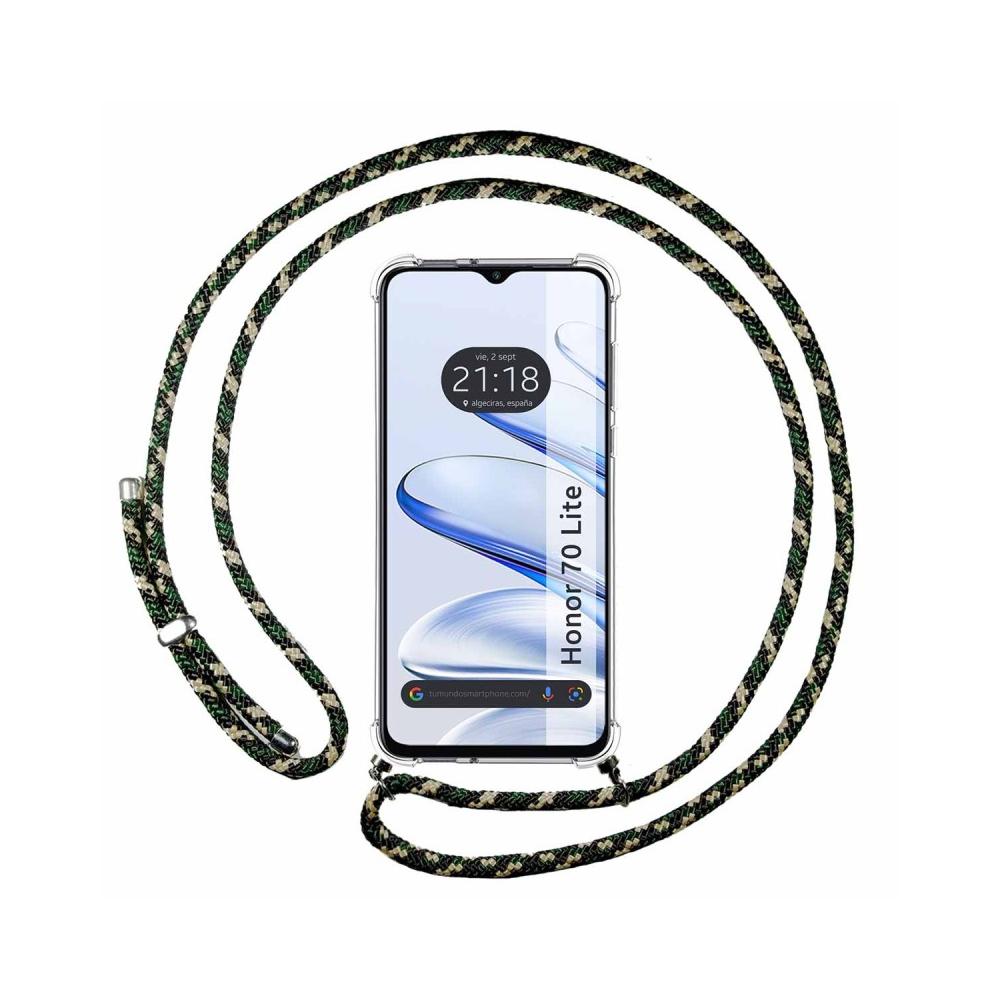 Huawei Honor Magic 5 Lite 5G Funda Colgante transparente con cordón color  Verde Agua
