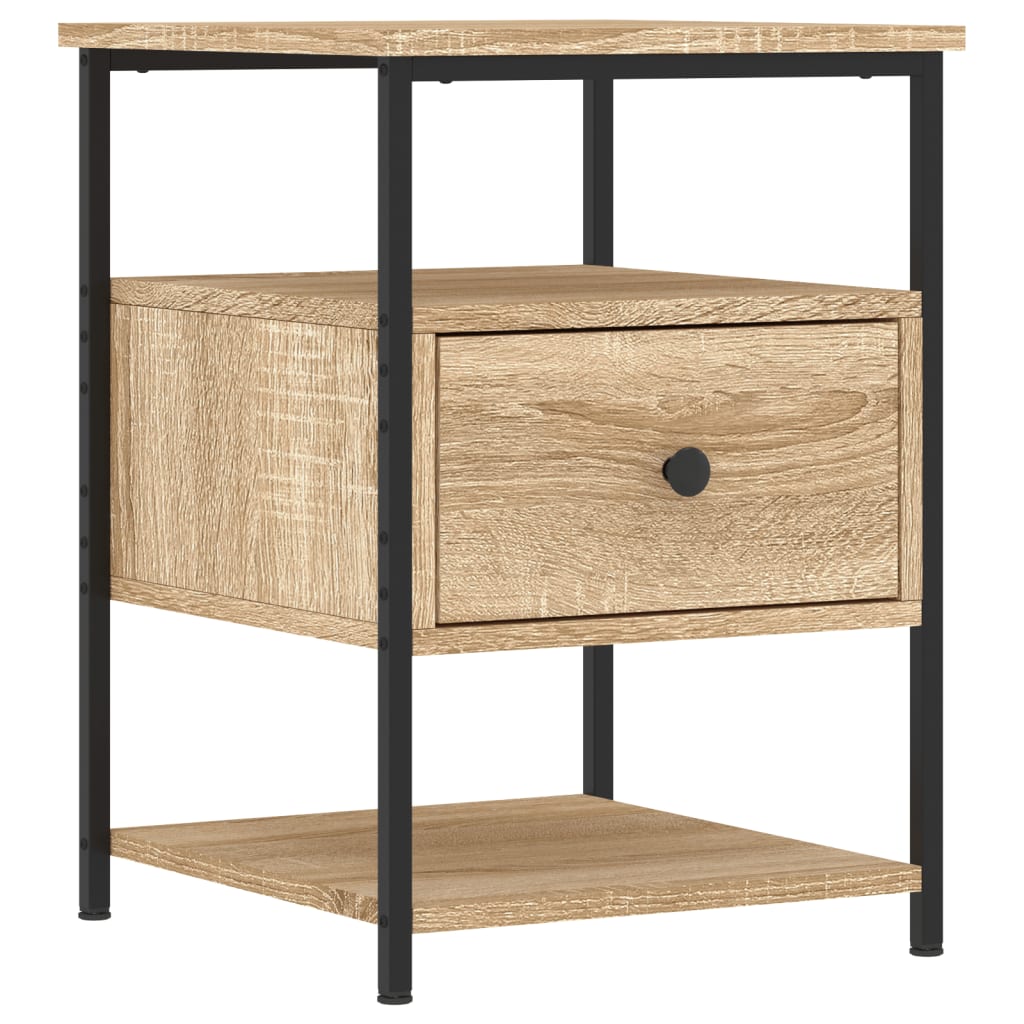 Vidaxl Mesita de Noche Madera de Ingeniería 40x42x56 Cm Negro