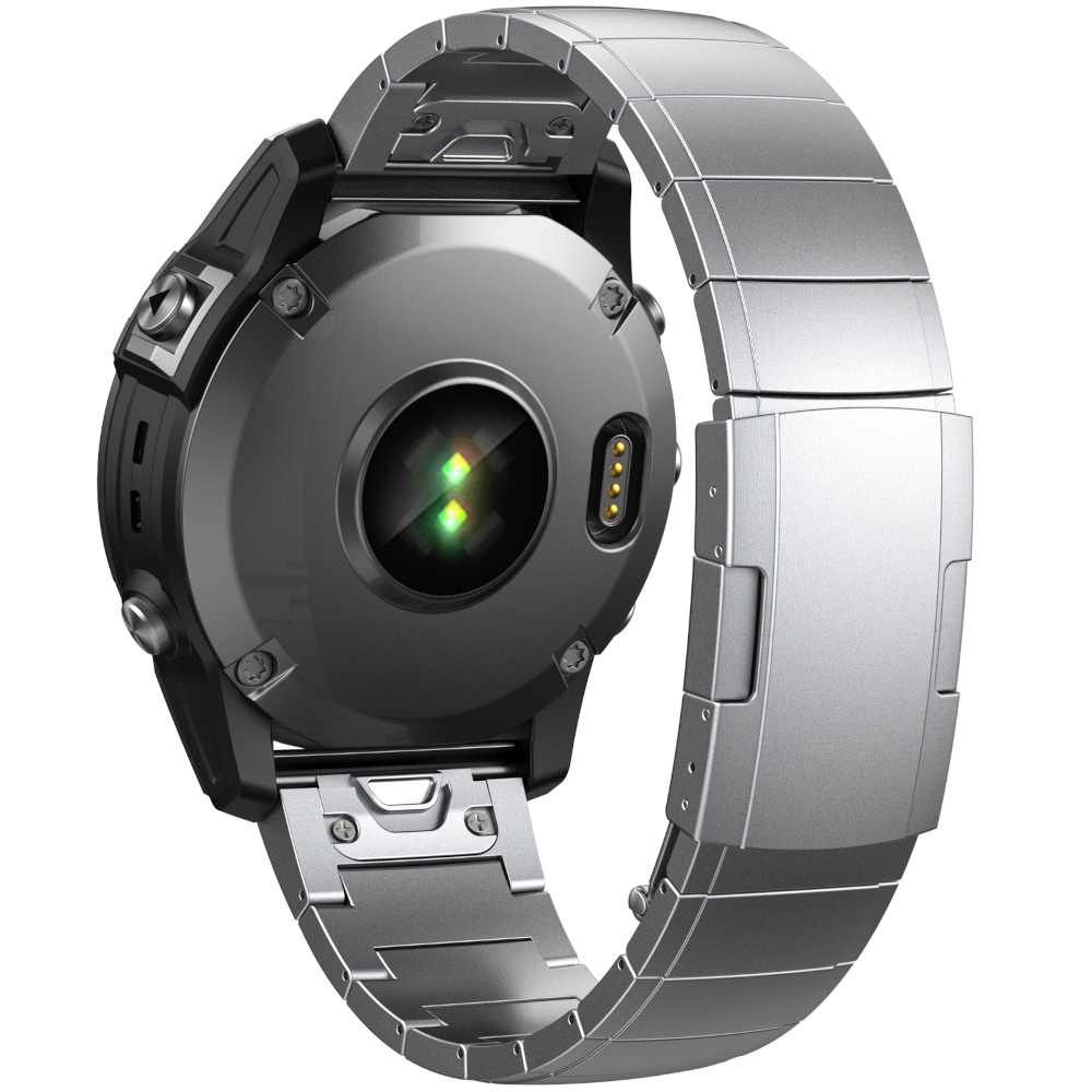 Correa de Acero para Garmin Fenix 8 - 51mm / Fenix 7X Pro / Fenix 6X Pro / Enduro 3 / Epix 2 Pro 51mm, Pulsera Acero Luxury Conectores Quickfit 26mm