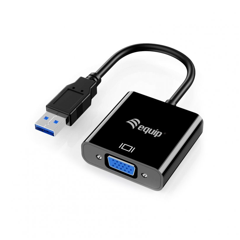 Equip Adaptador USB 3.0 a VGA para Alta Velocidad de Transferencia y Resolución de Hasta 1920x1080