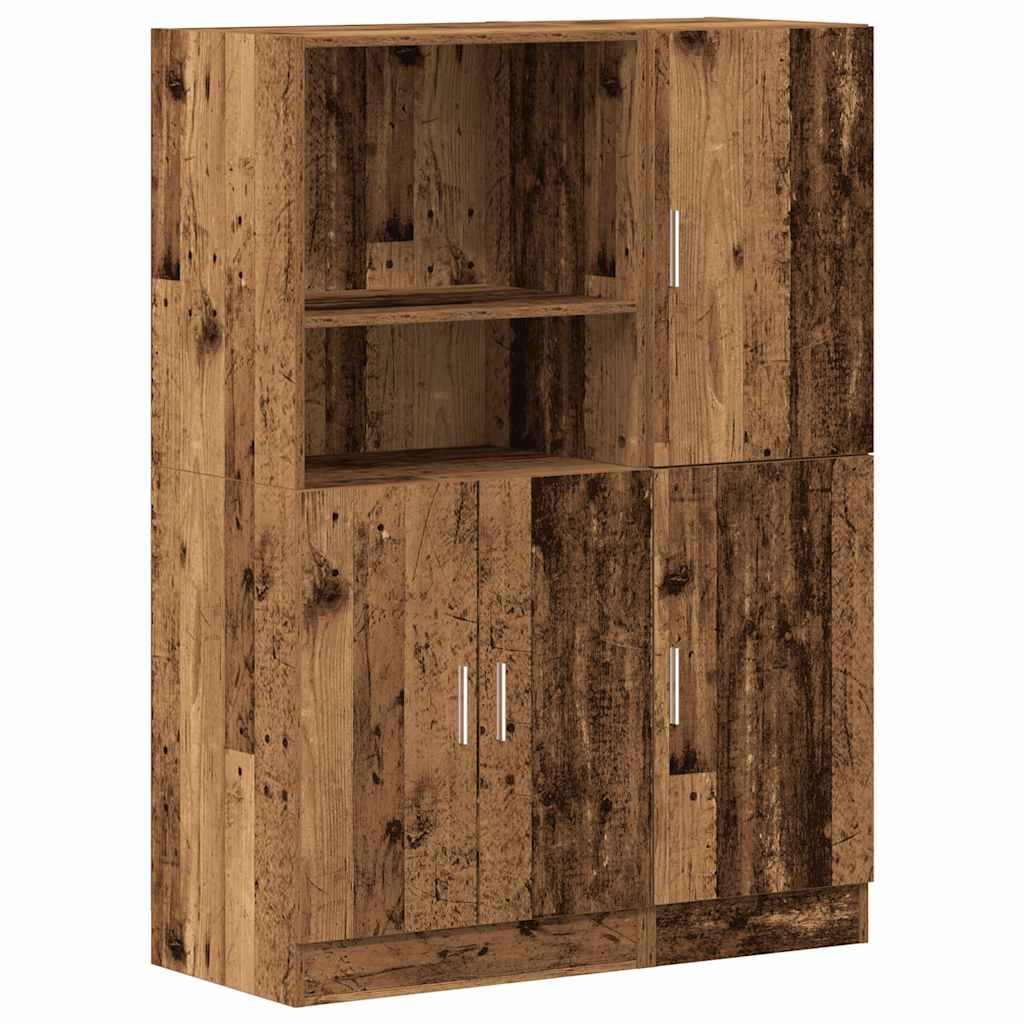 vidaXL Mueble de cocina 2 piezas madera contrachapada madera vieja