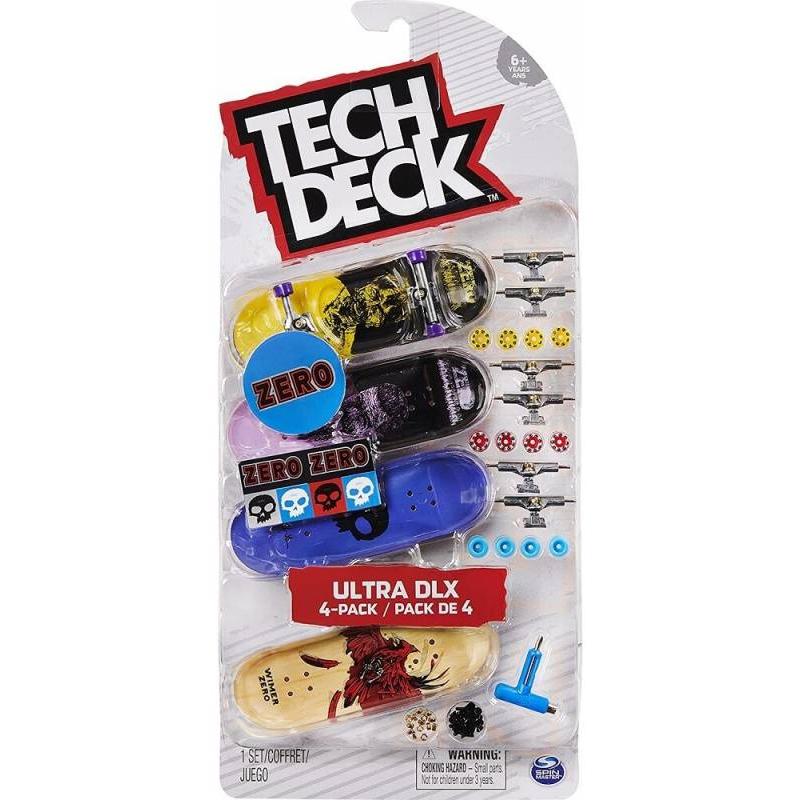 Bizak TECH DECK PACK 4 FINGERBOARDS - Mini Skates para Dedos 96mm