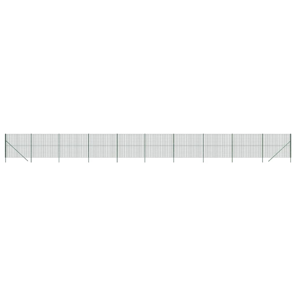 Vidaxl Cerca de Alambre de Acero Galvanizado 1,6x25 M Color Verde - Para Plantas y Animales