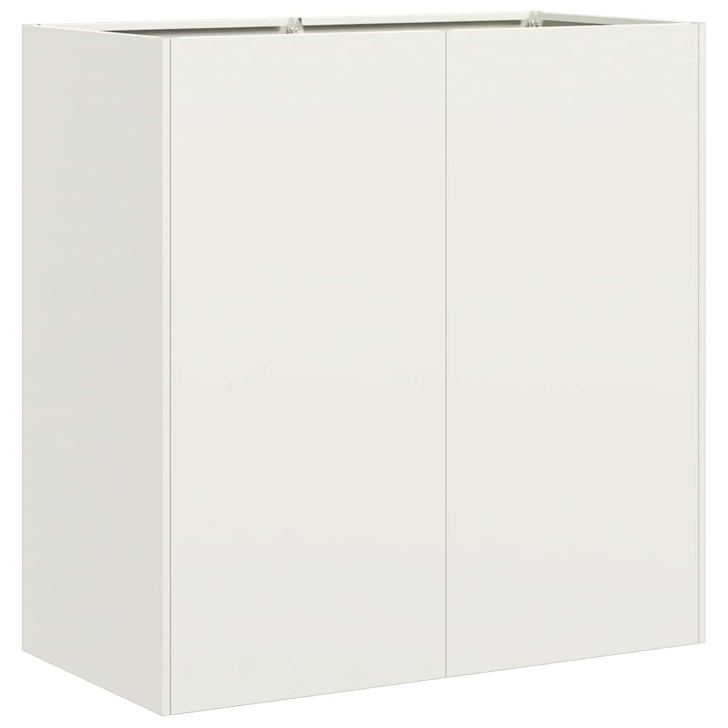 vidaXL Jardinera de acero laminado en frío blanco 80x40x80 cm