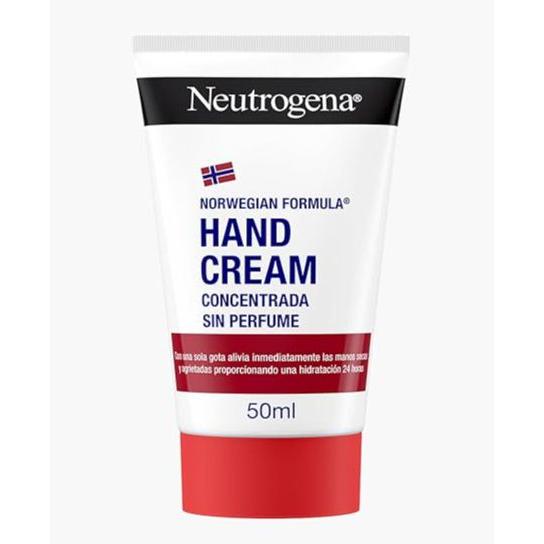 Neutrogena Crema de Manos Concentrada sin Perfume (50 ml), crema de manos reparadora para pieles sensibles, crema para manos agrietadas y secas con glicerina y vitamina E