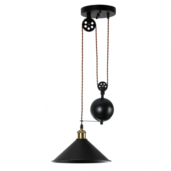 FABRILAMP Colgante Triguero E27 Negro 29,5d