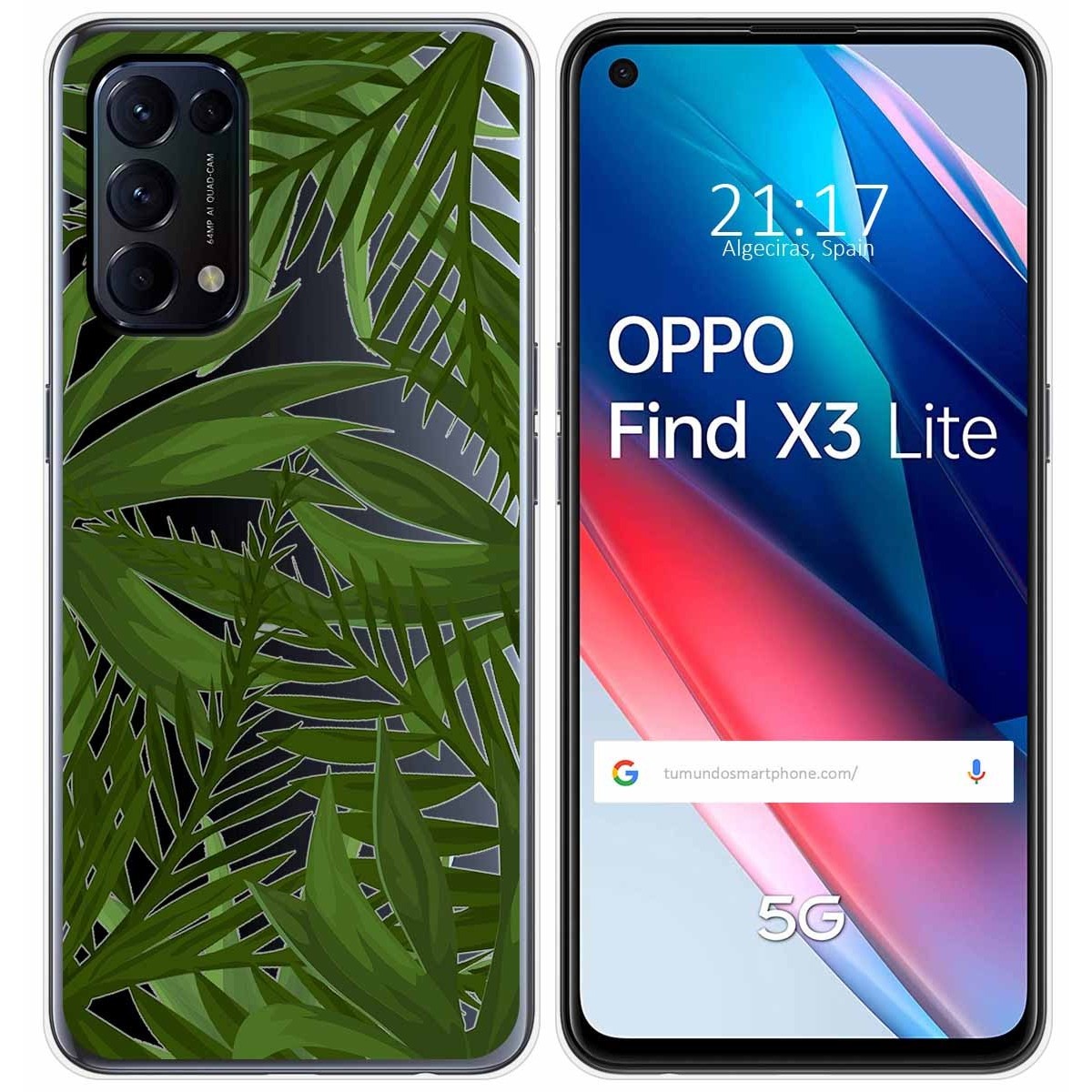 Tumundosmartphone Funda Gel Transparente para Oppo Find X3 Lite 5G diseño Jungla Dibujos