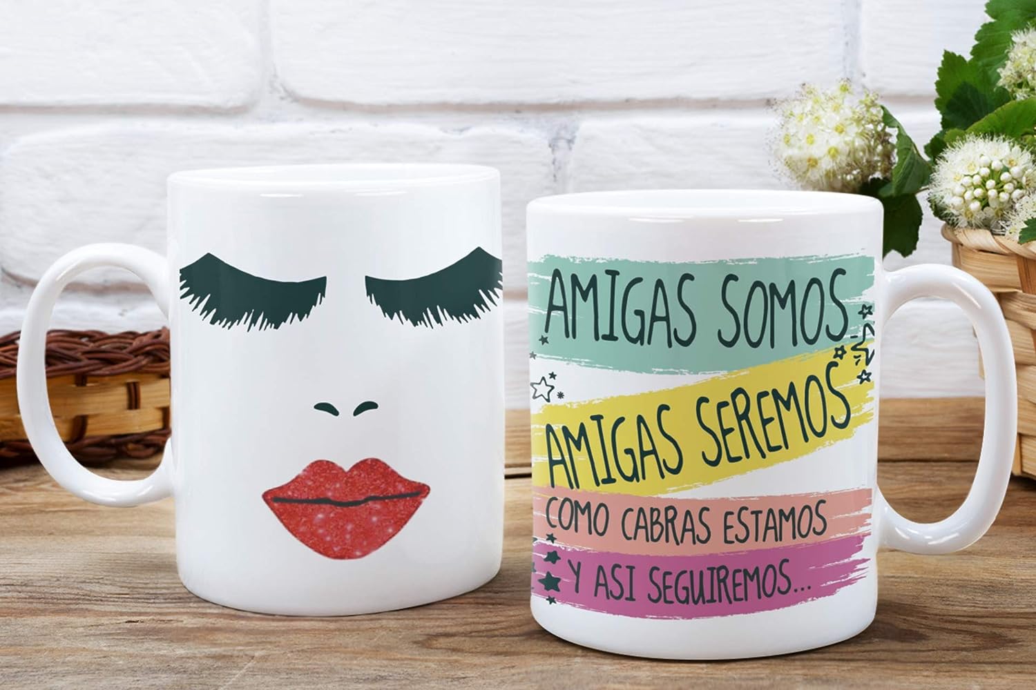 REGALIKOS Taza Mejor Amigo. Tazas Amistad. Tazas Desayuno Originales. Taza  Cerámica 330 ml. Regalos con Frases. Tazas personalizadas.