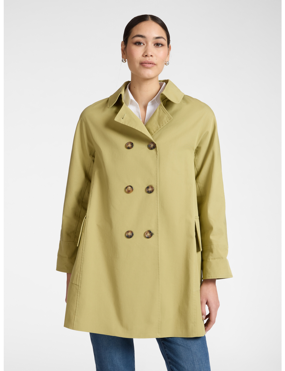 Elena Mirò - Trench cruzado en gabardina