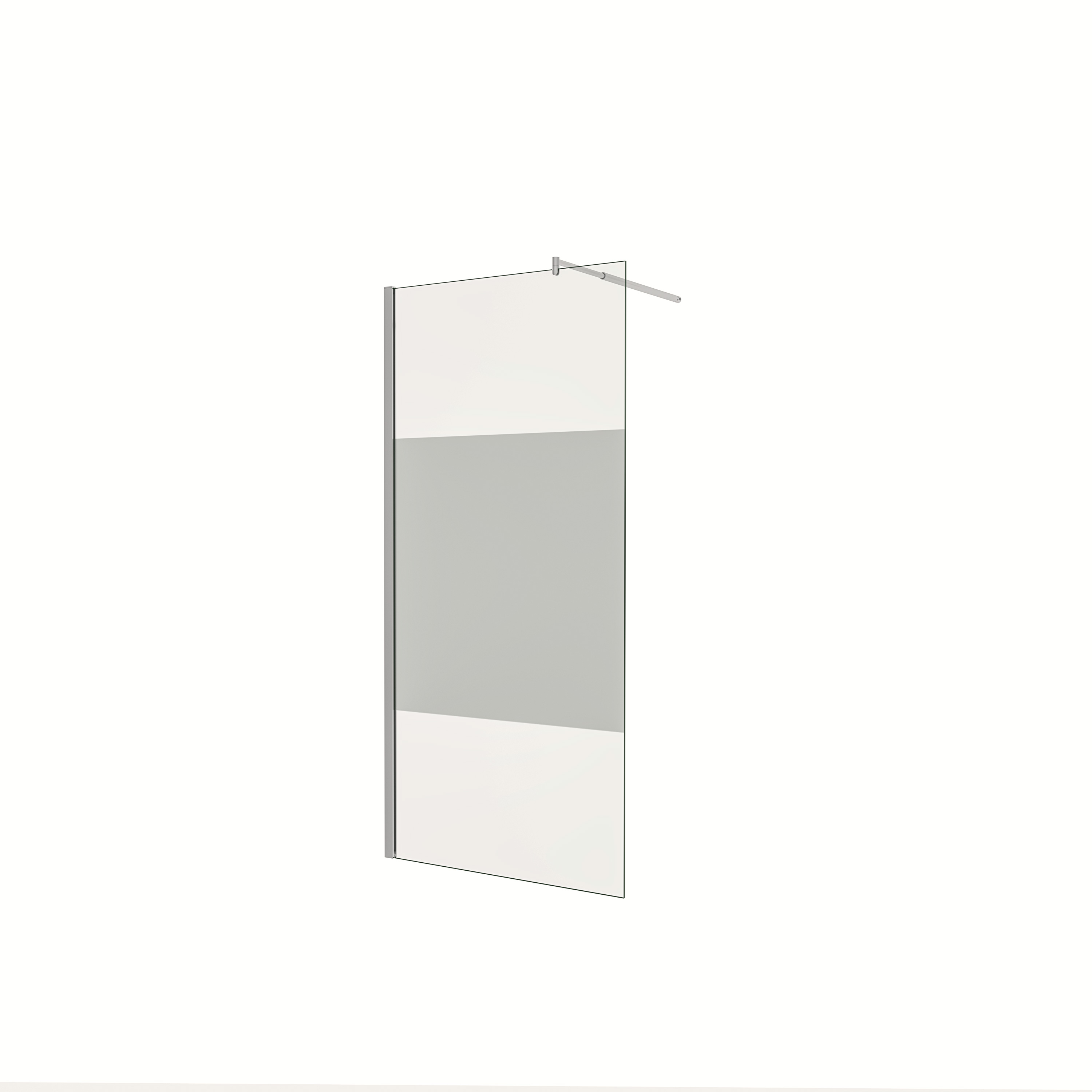 AICA Panel de ducha Serigrafiado Central Vidrio 8mm con Película de Seguridad a Prueba de Explosiones (68-70)x200cm con Barra 70-120cm