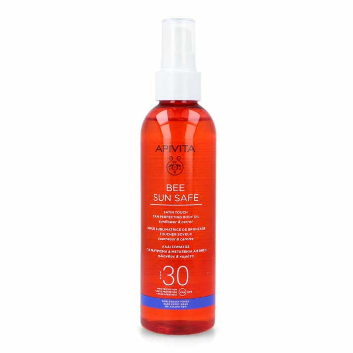 Apivita Bee Sun Safe Aceite Corporal Bronceado Perfecto Spf30 200 Ml