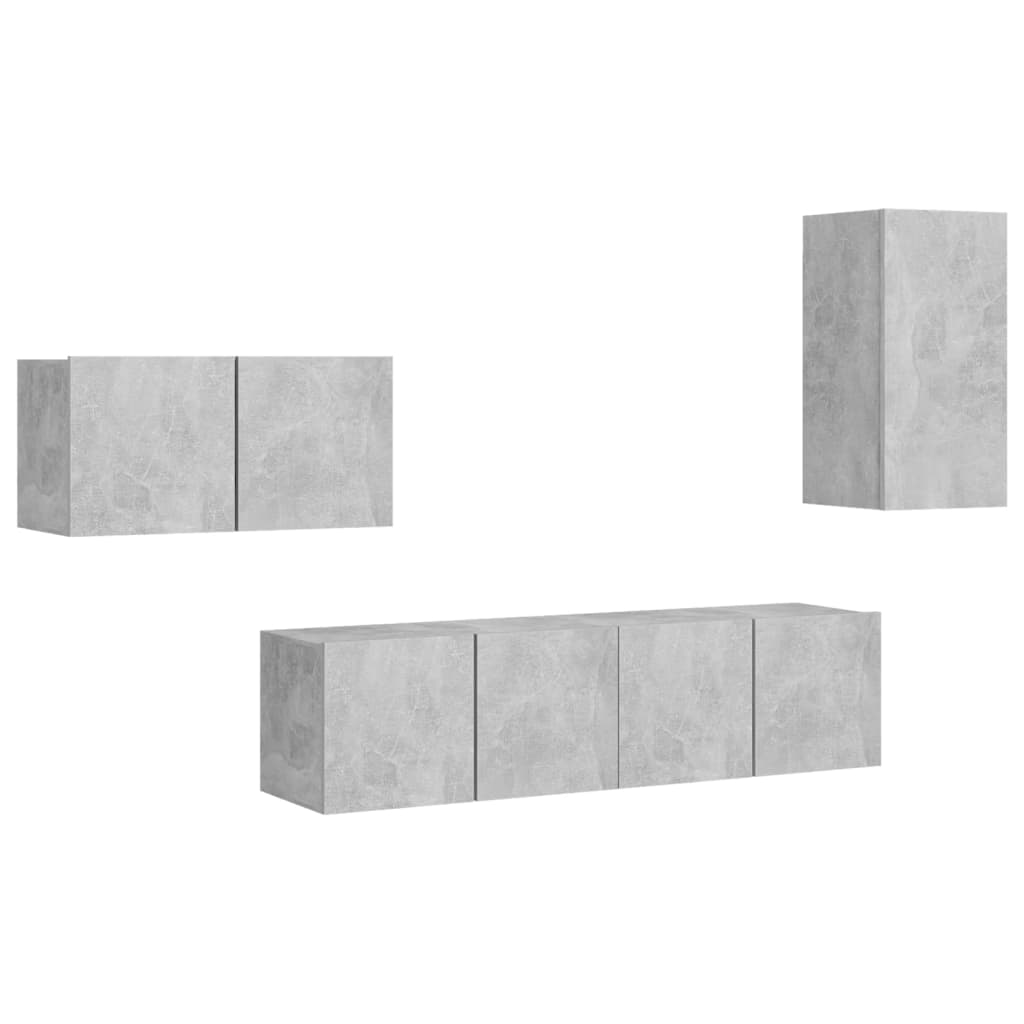 vidaXL Set de muebles salón TV 4 piezas madera ingeniería 30.5x30x60 cm, Mueble de Salon, Mueble TV, Mueble TV salon, Mesa de TV, Mueble tele