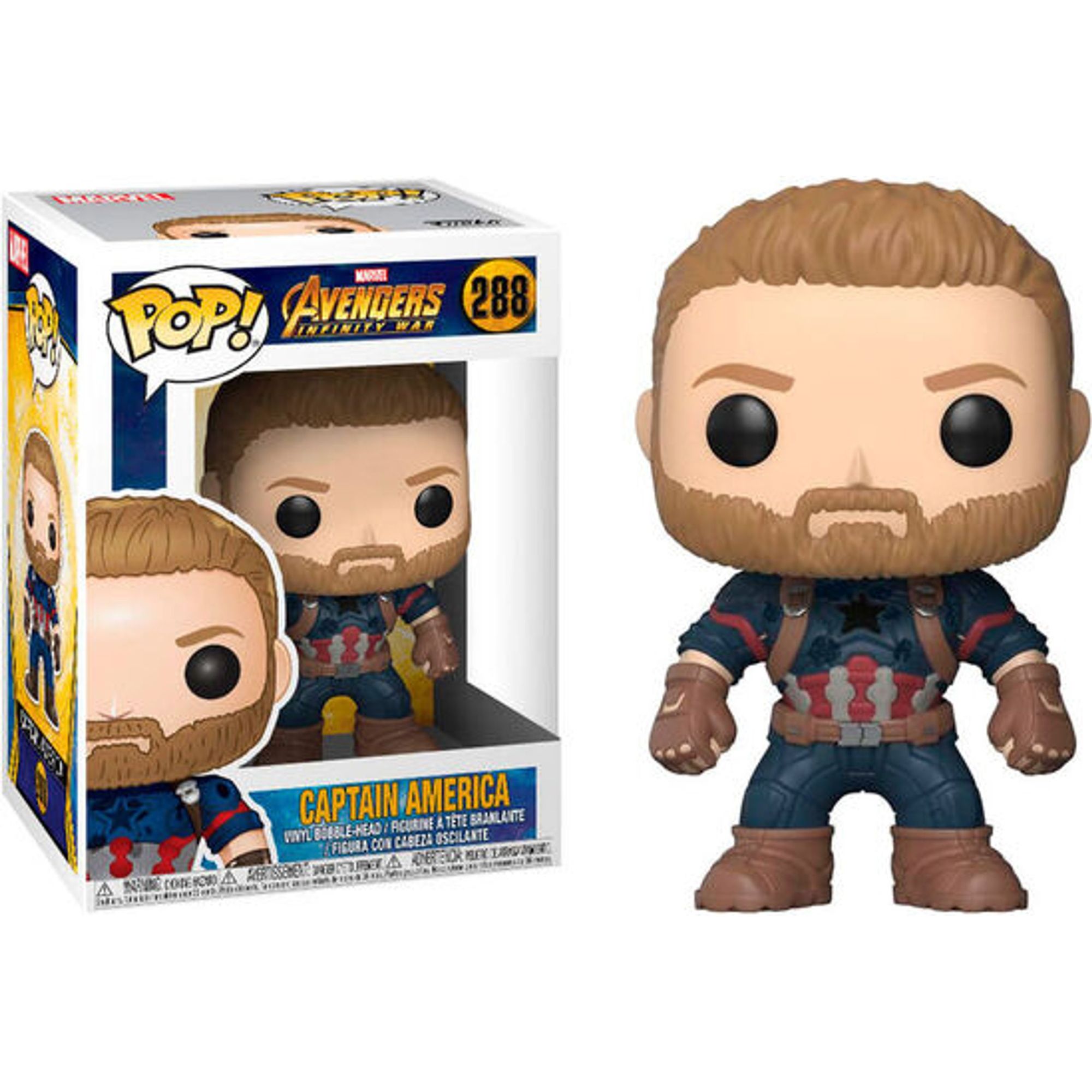 Funko - Figura Pop Marvel Avengers Infinity War Capitan America - Funko Pop Coleccionable De Edición Limitada - Funko Pop Diseño Detallado Y Realista - Funko Pop Ideal Para Regalo - Funko Pop Gran Variedad De Personajes