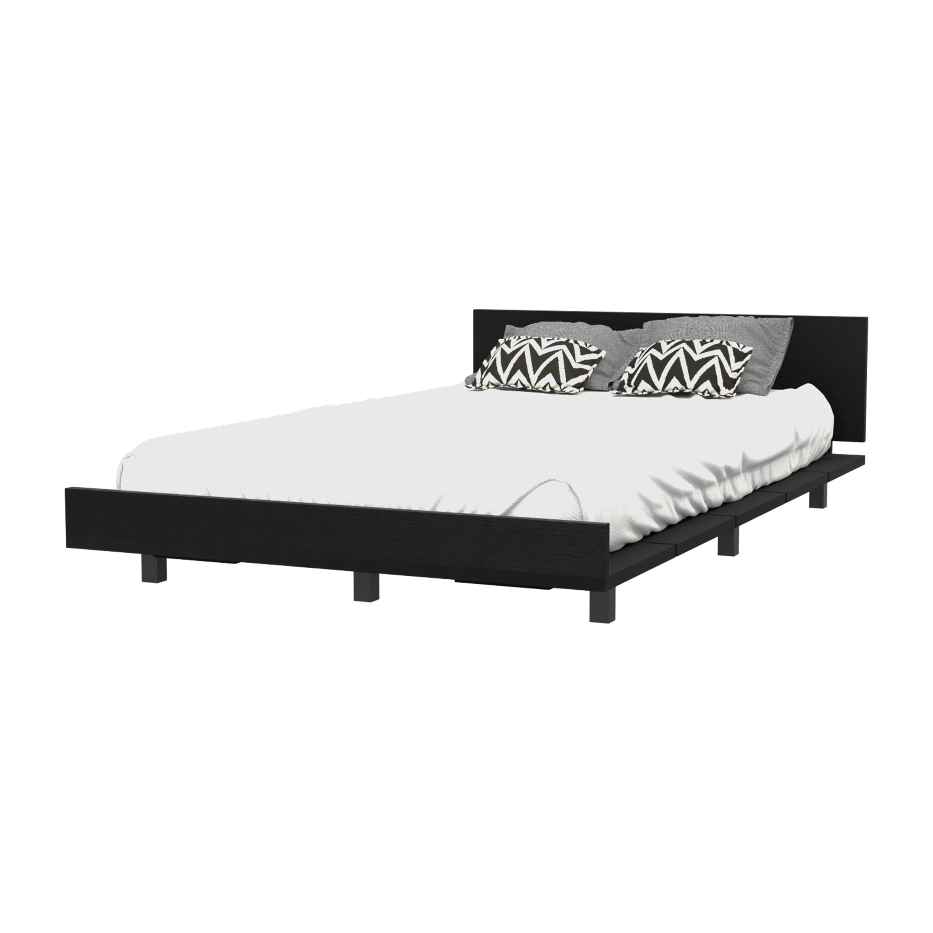 TUHOME Base Cama Sencilla Kaia, con marco, Miel Madera manufacturada Dormitorio-Cama
