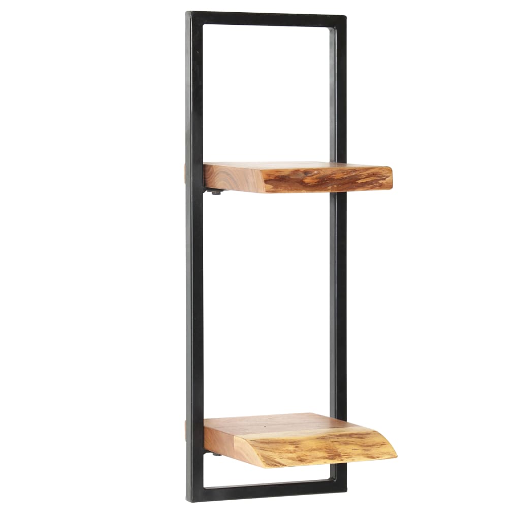 vidaXL Conjunto estantes pared 5 piezas madera maciza acacia y acero