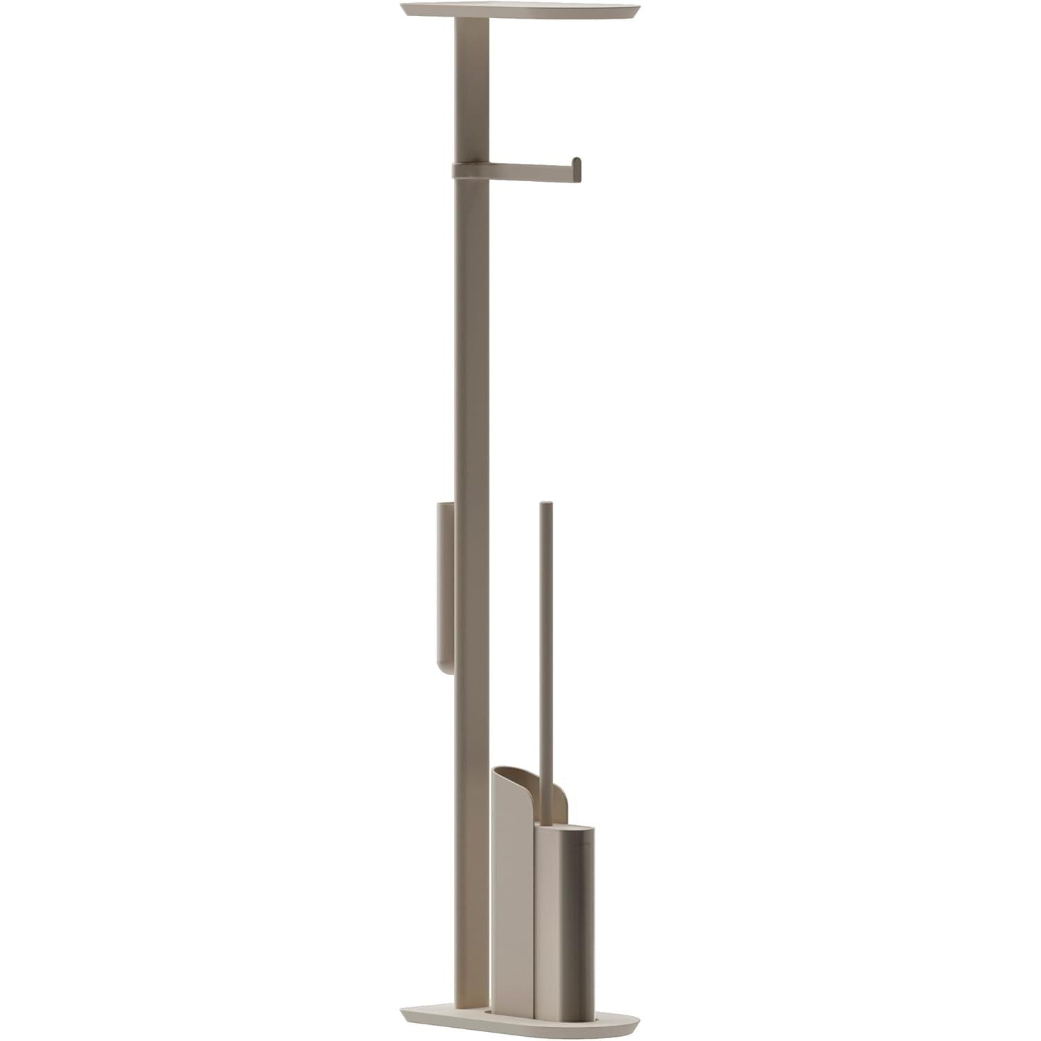 COSMIC Escobillero con portarrollo silicona baño Flat Slim Negro Mate