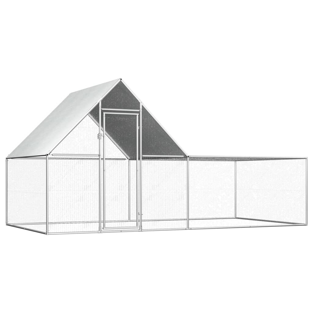 vidaXL Gallinero Metálico Acero Galvanizado Jaula Gallinas Conejos Dimensiones 2 x 1 x 1.5 m,  3 x 1 x 1.5 m,  5 x 1 x 1.5 m y mas