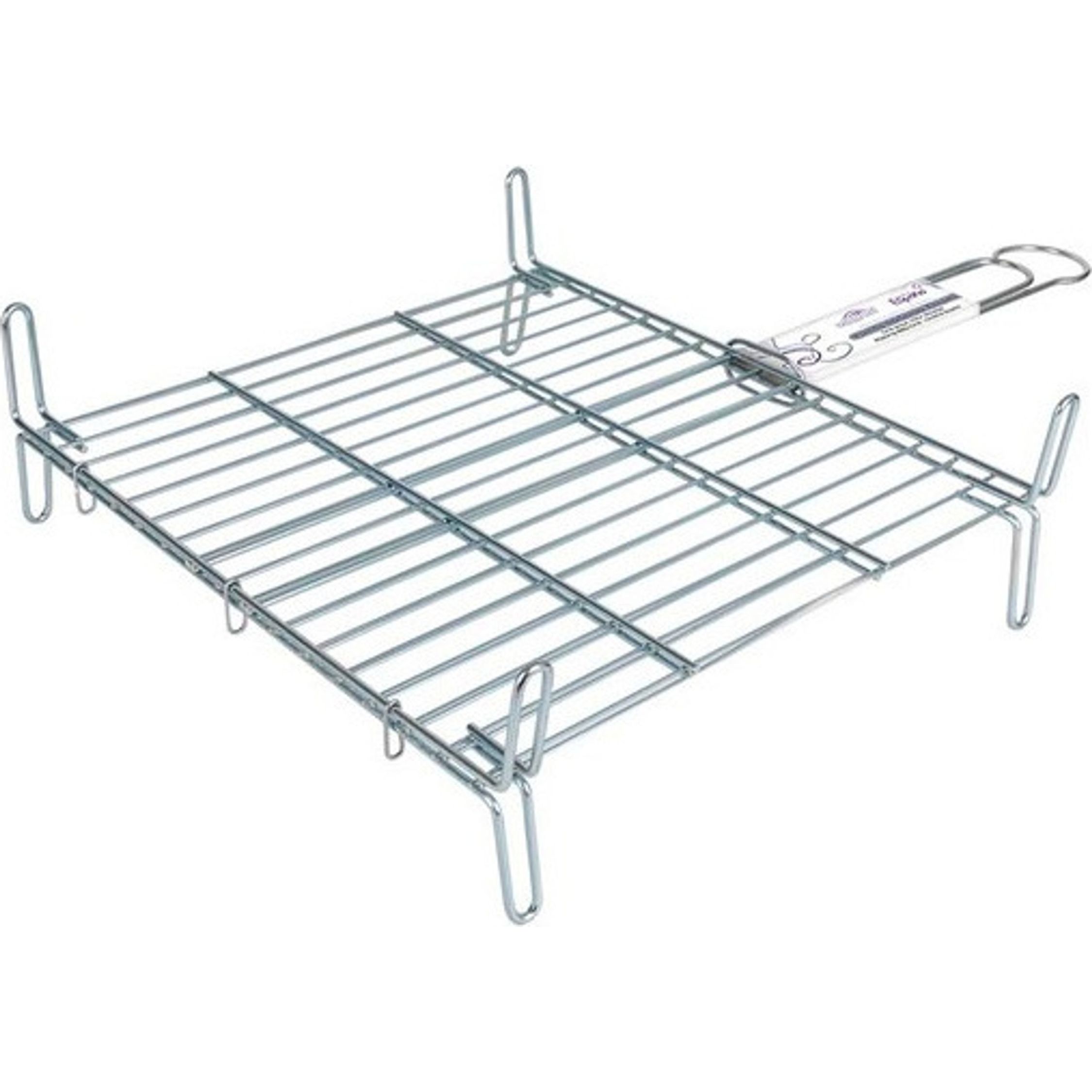 Algon - Parrilla Barbacoa Doble Zincada 40x40cm - Resistente y Duradera - Fácil de Limpiar - Versátil - Uso Exterior - Portátil