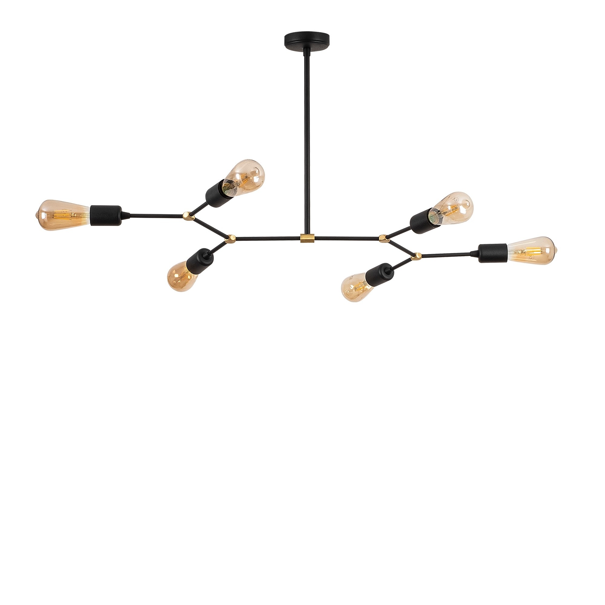 Wellhome Lámpara de Techo Estructura de Metal 95x48 Cm Negro