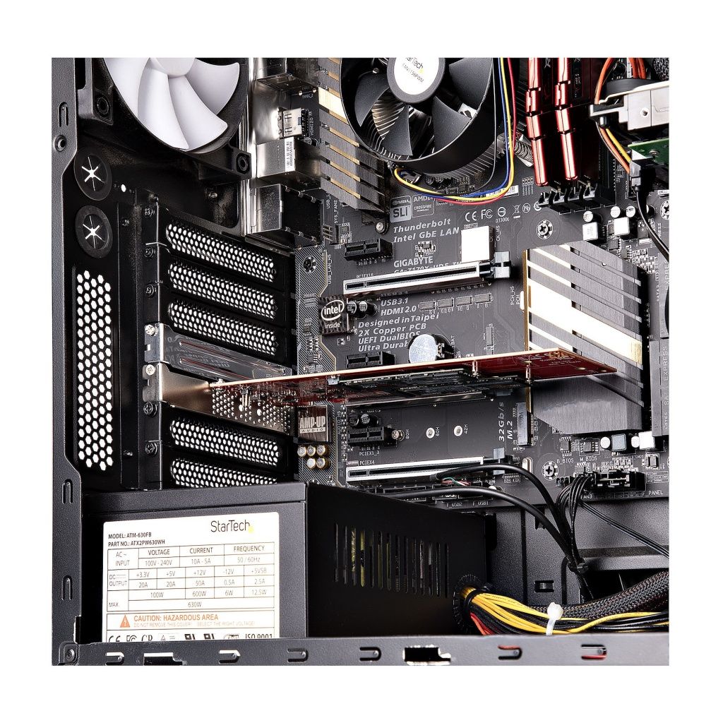 Startech - Tarjeta sintonizadora DUAL-M2-PCIE-CARD-B para PC con interfaz PCIe, compatible NVMe y SATA, soporte M.2 2242/2260/2280