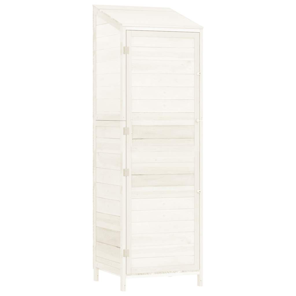 vidaXL Cobertizo de jardín madera maciza de abeto blanco 55x52x174,5cm