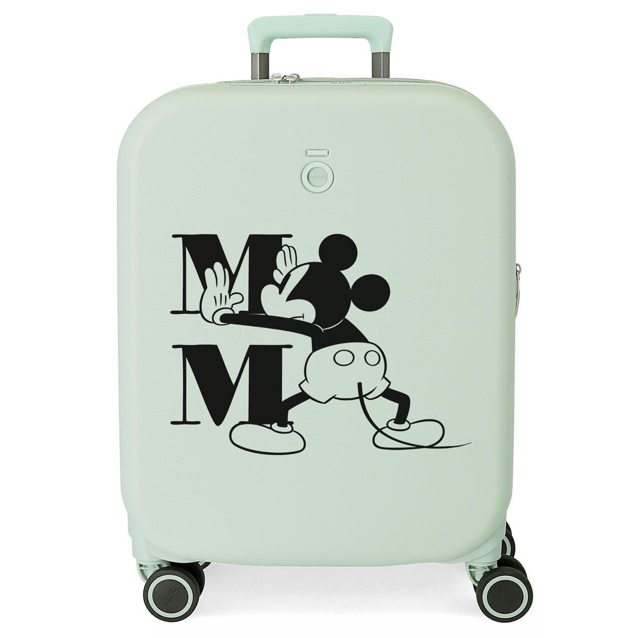 Maleta de Cabina Rígida Disney Mickey Mouse 40x55x20 cm, ABS Resistente, 37L, 4 Ruedas Multidireccionales, Cierre TSA