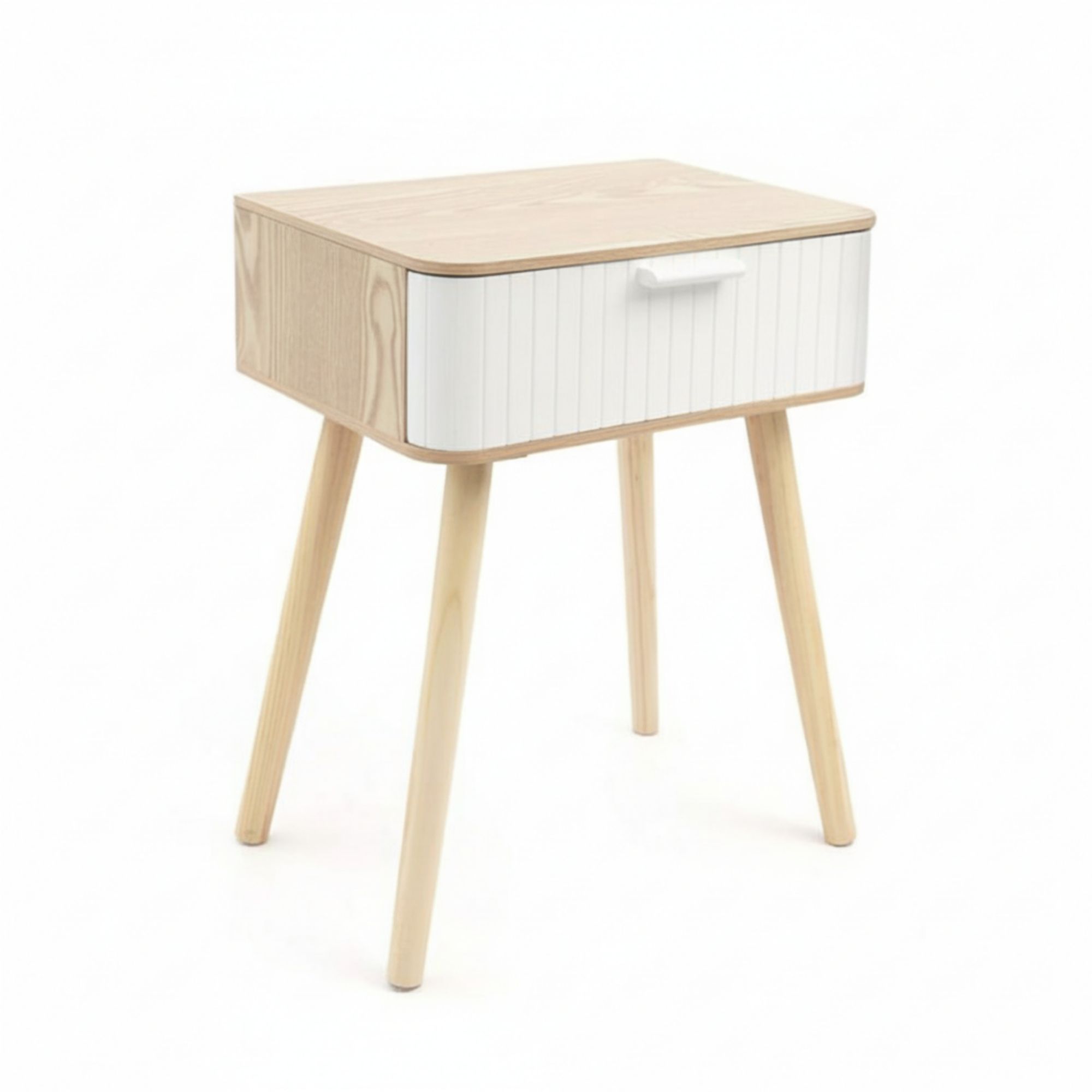 MOBLEKIT | Mesitas de Noche de Madera y Metal, Diseño Nórdico o Industrial con Opciones de Cajón, Puerta o Estantes, Muebles Compactos para Dormitorio