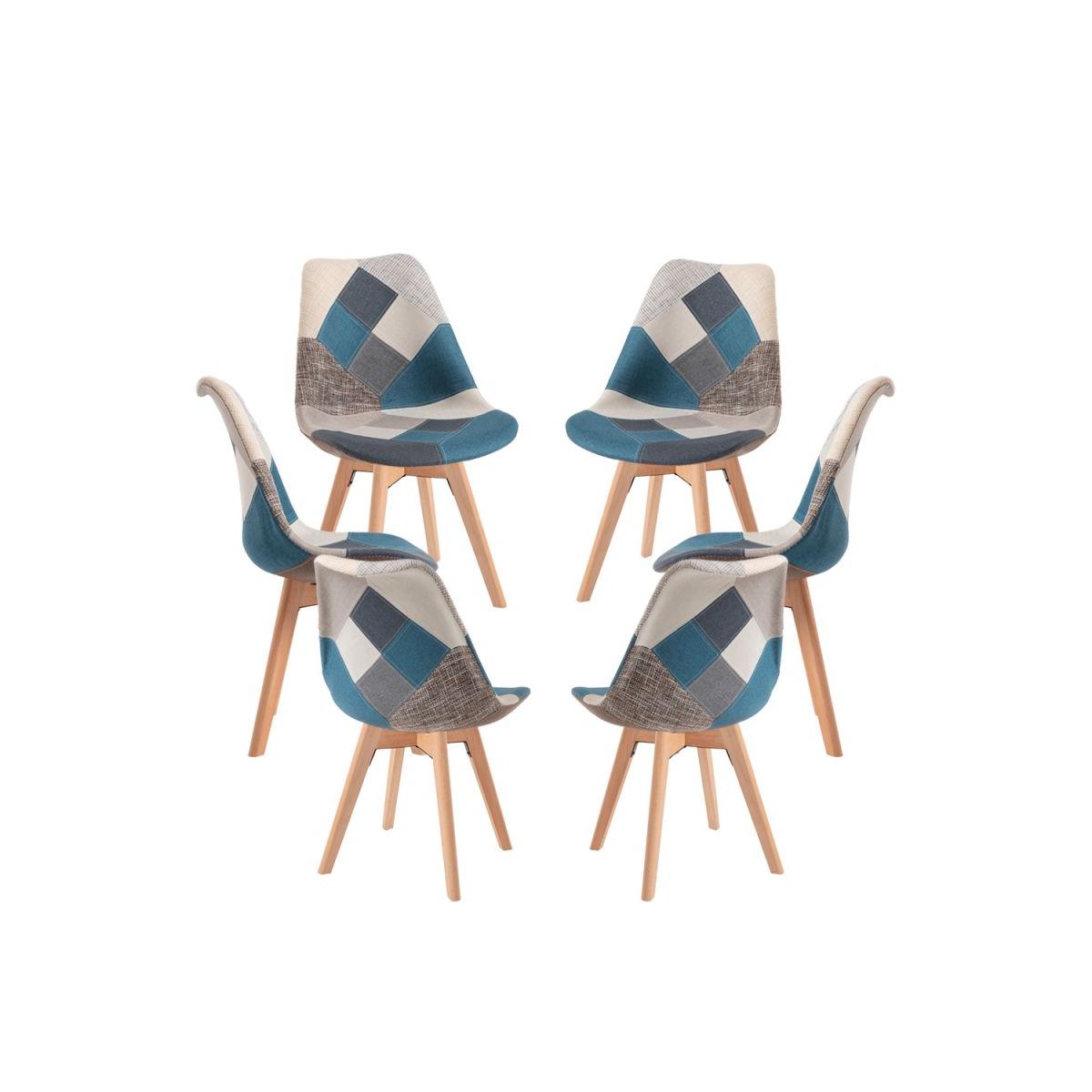 Regalos Miguel - Packs Sillas Comedor - Pack 6 Sillas Synk Patchwork - Azul