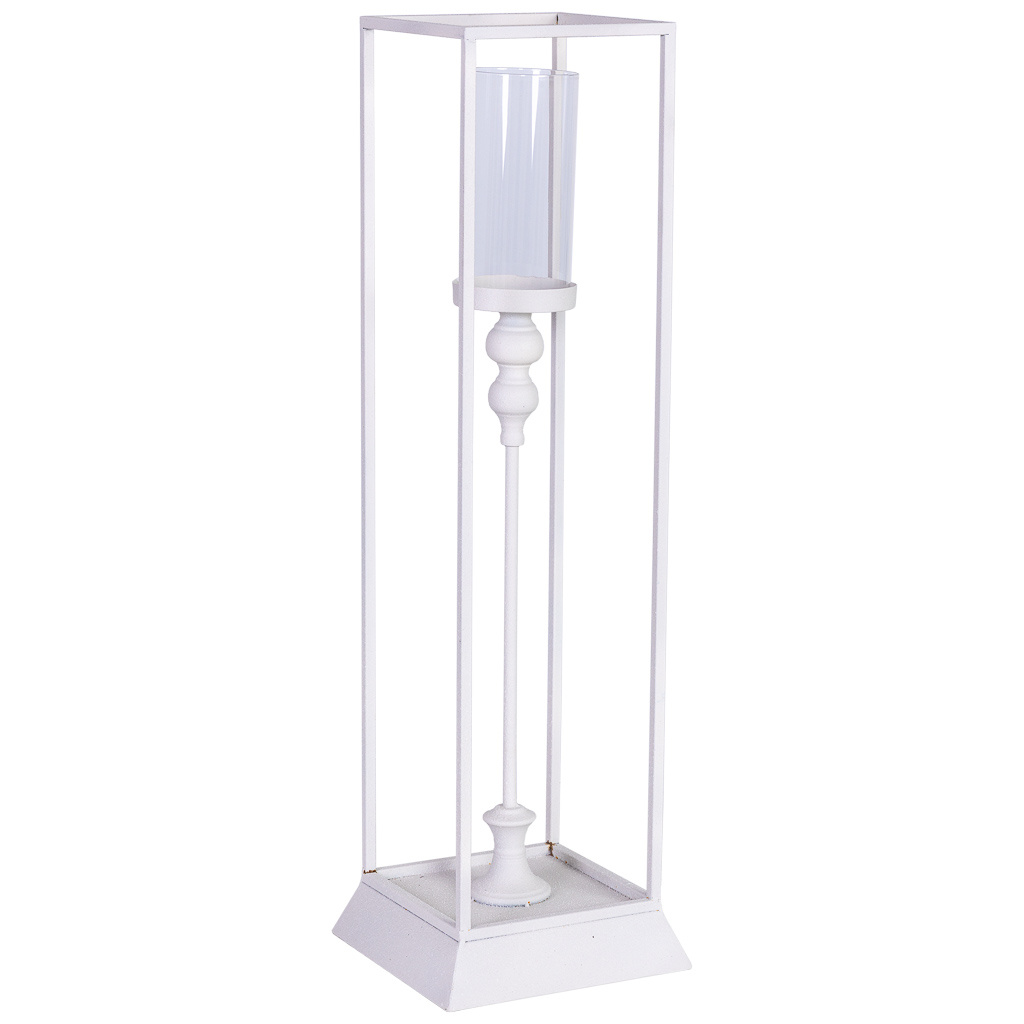 Wonderlust Deco - Candelabro de metal blanco 24x24x83h cm Blanco 24x24x83h cm