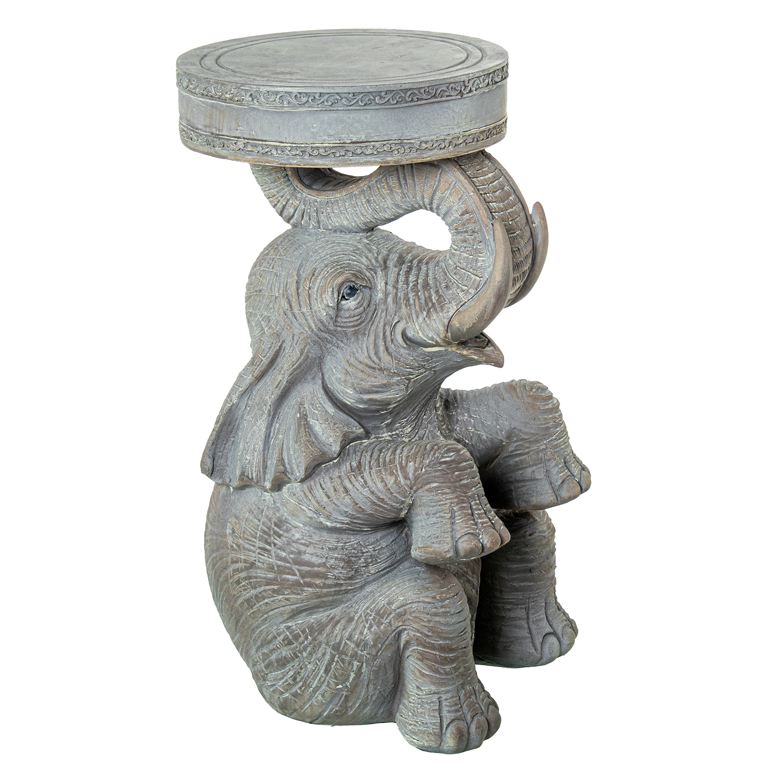 Mesa auxilar resina con base elefante 29x26x51cm
