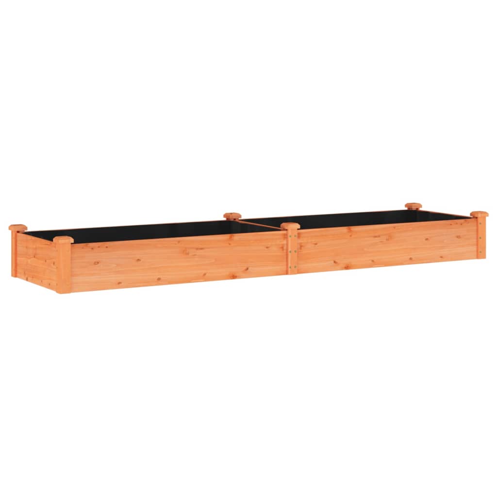 vidaXL Jardinera arriate con forro madera abeto marrón 240x60x25 cm