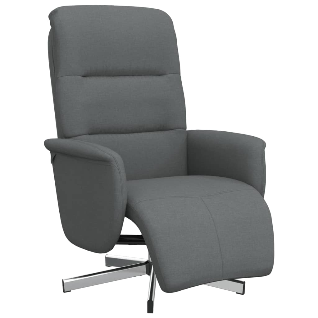 vidaXL Sillón reclinable con reposapiés tela gris oscuro