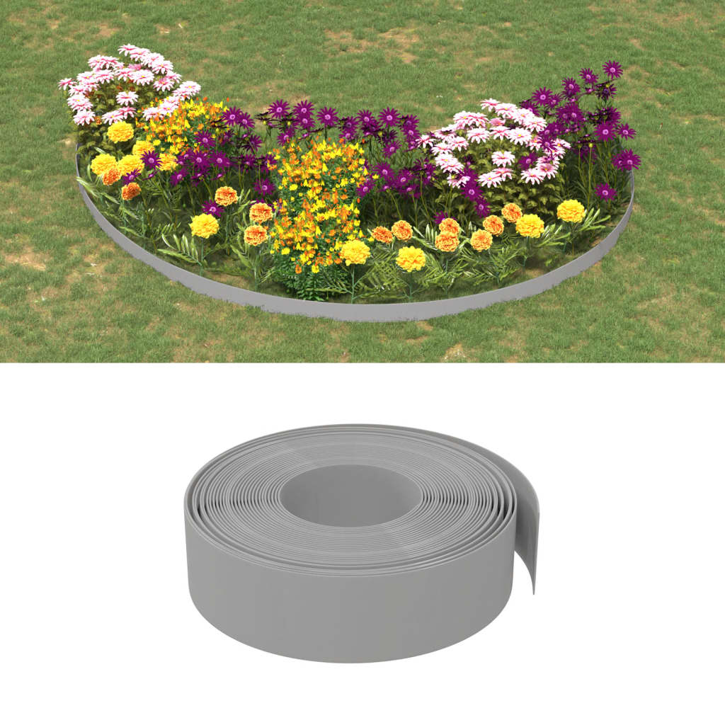 vidaXL Borduras de jardín 2 uds polietileno 10 m 15 cm borde de jardín Color Gris,  Marrón,  Negro y mas