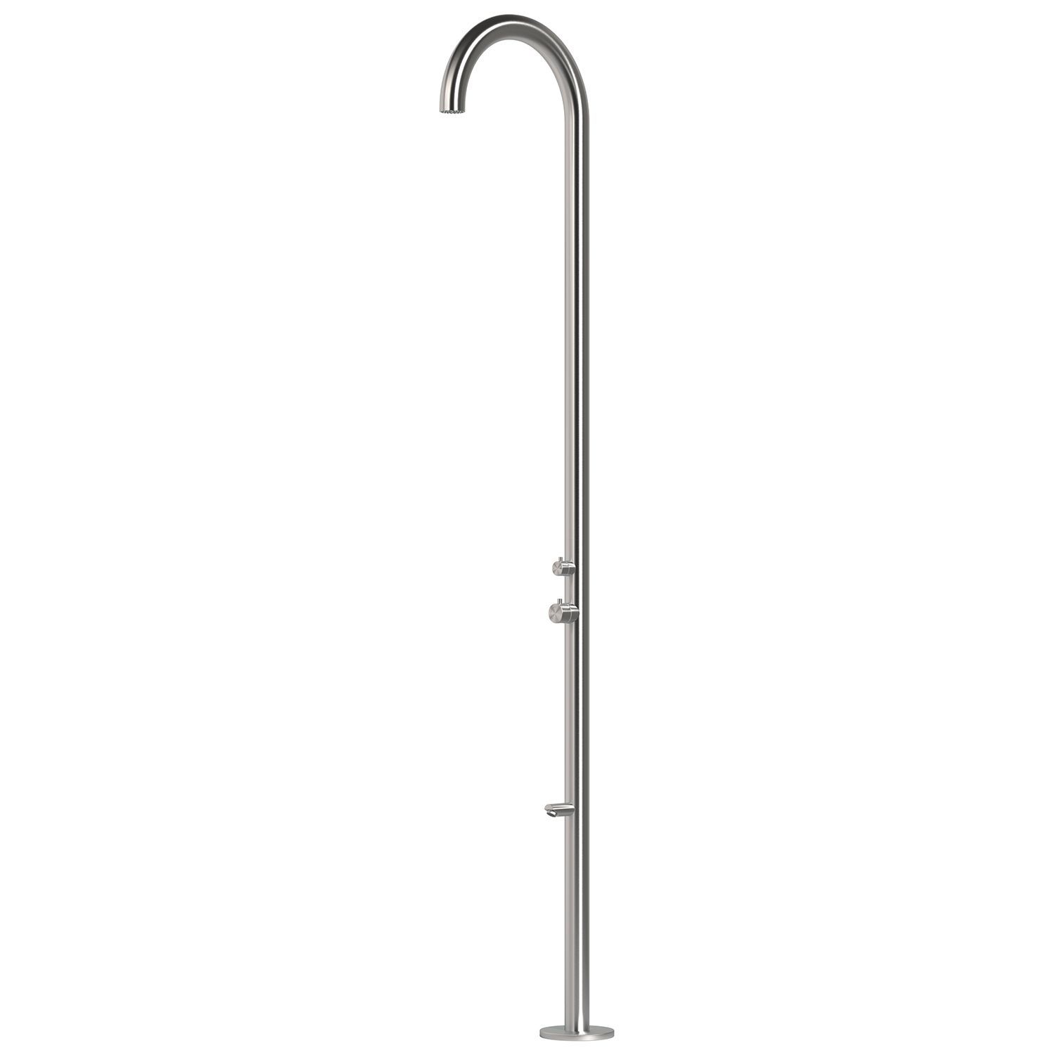SINED Ducha Exterior Inox Satinado en Acero Inox 316L 244 cm Agua fríacaliente Sistema Cbox para mayor estabilidad diseno elegante y mezclador integrado Resiste corrosión DOCCIA OLBIA INOX