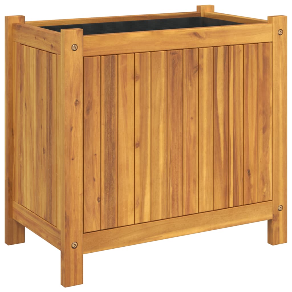 vidaXL Jardinera con forro madera maciza de acacia Dimensiones 31 x 31 x 50 cm,  54 x 31 x 50 cm,  31 x 31 x 75 cm y mas