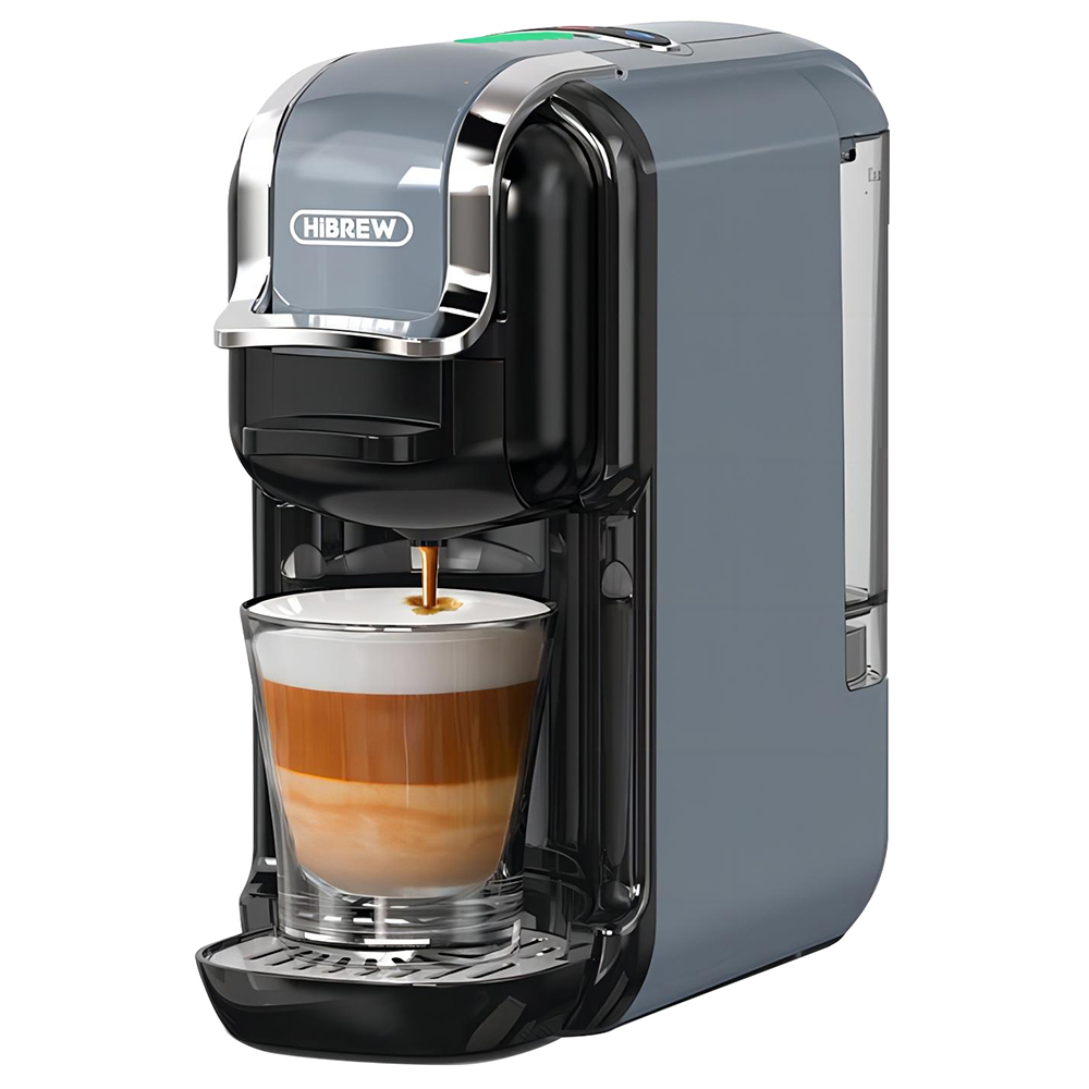 Cafetera 5 en 1 HiBREW H2B, compatible con Kcup, Nes, DG, ESE y café molido, modo frío/caliente, 19 bares, indicador LED, ahorro de energía, protección anti-seco, diseño compacto