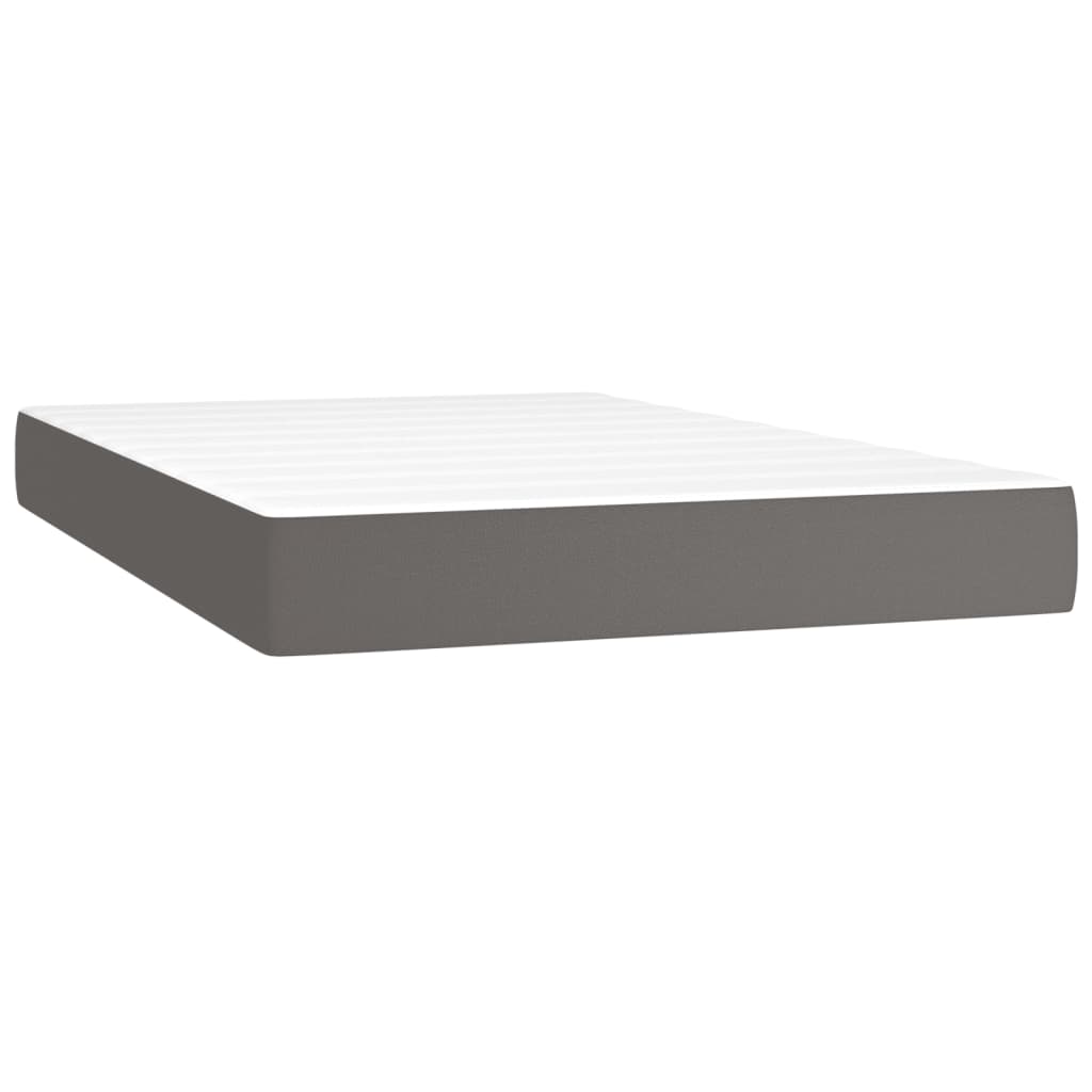 vidaXL Colchón de muelles ensacados cuero sintético gris 120x200x20 cm